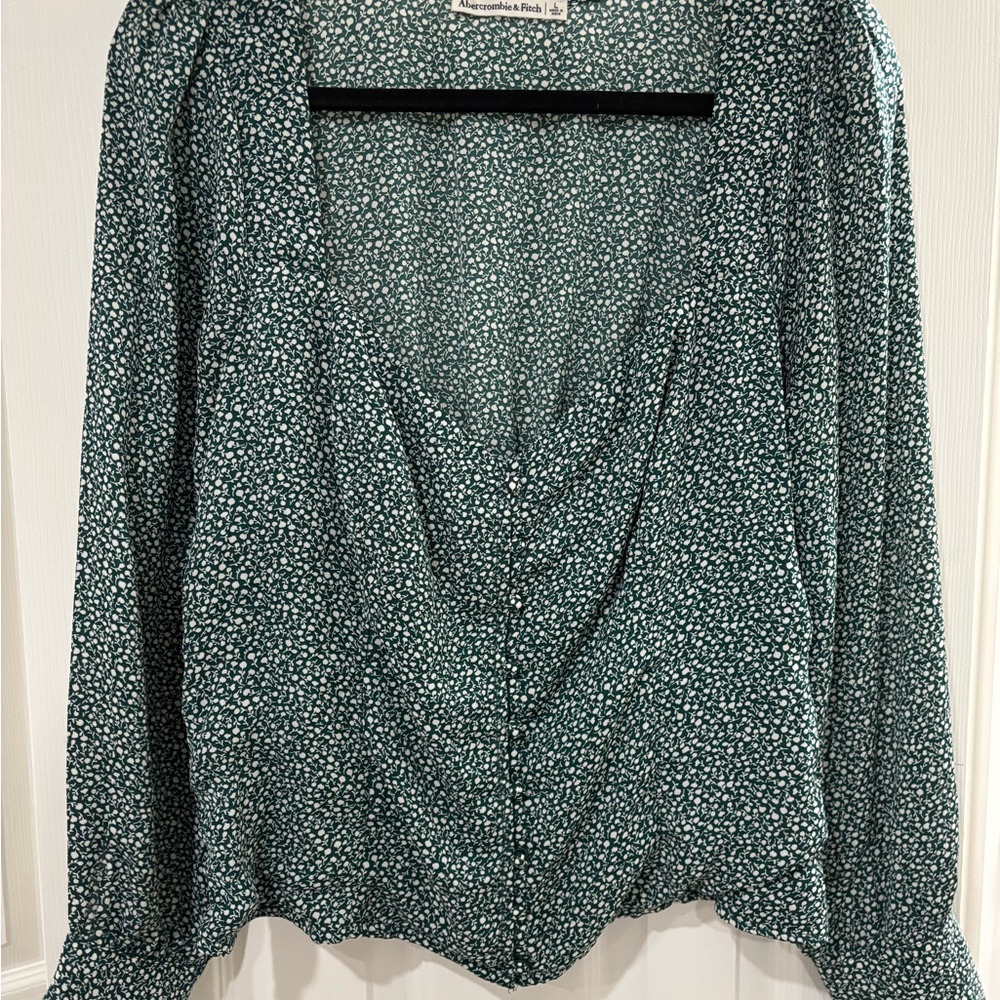 Abercrombie & Firch Teal Floral Blouse